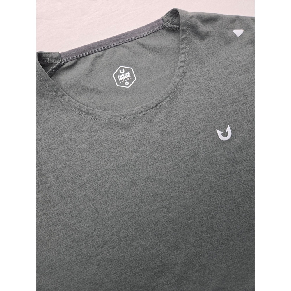 Northyard Mens XL Gray‎ Heathered Short Sleeve Athletic Performance T Shirt Top
